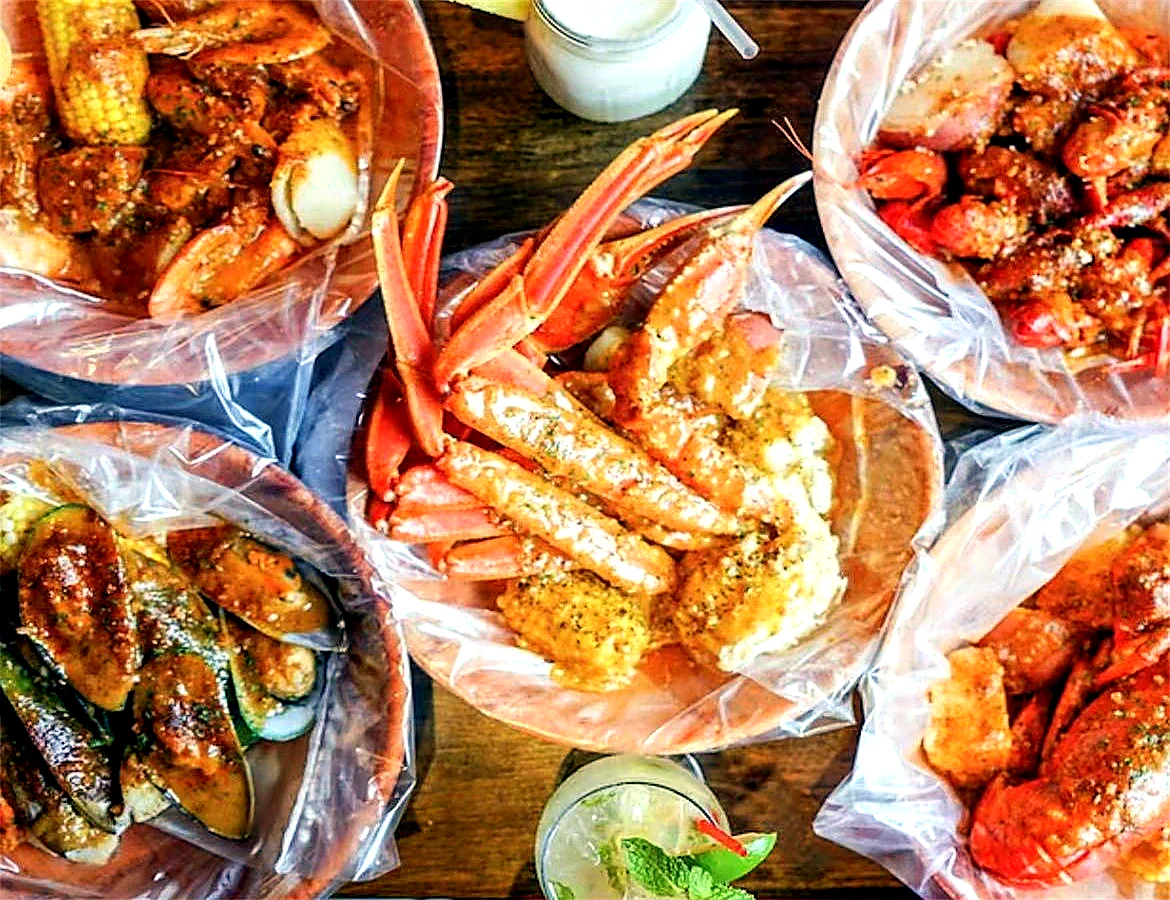 Seafood Boil Feast at Juicy King Crab Express, Seafood Restaurant in Brooklyn